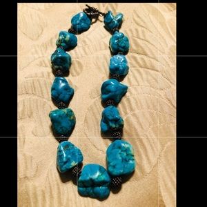 Genuine Turquoise necklace. Custom. Nice clasp.